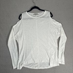Allsaints Long Sleeve AINO T-Shirt Women’s Size M Semi‎ Sheer Off White